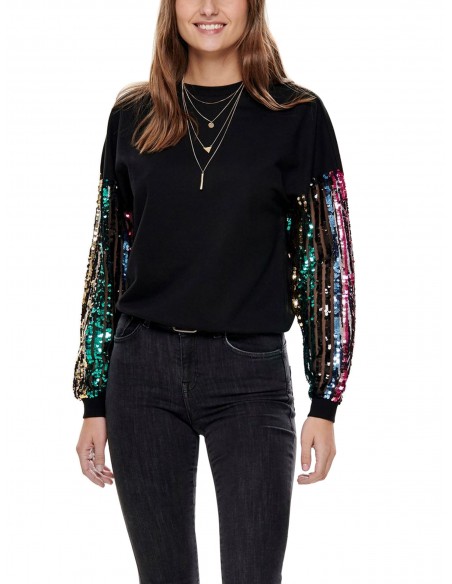 ONLY Sudadera ONLMELODY L/S SEQUIN O-NECK SWT per Dona