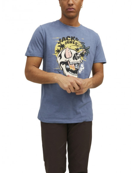 JACK & JONES camiseta manga corta JORVENICE BONES TEE SS CREW NECK para Hombre