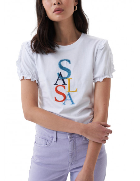 SALSA JEANS camiseta manga corta logo detalle mangas para Mujer
