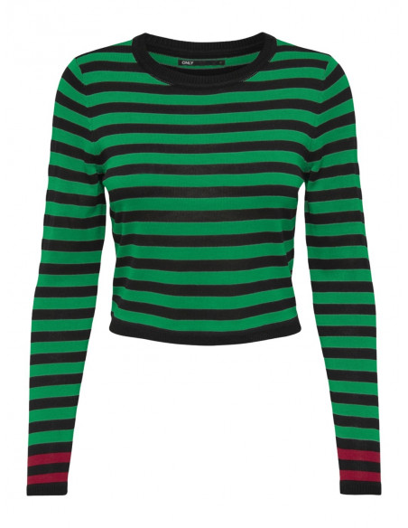 ONLY jersey de punto ONLVICCI L/S CROP STRIPE PULLOVER KNT para Mujer