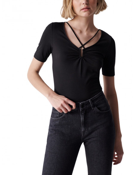 SALSA JEANS camiseta manga corta escote asimétrico per Dona