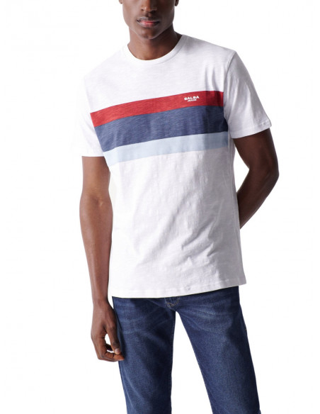 SALSA JEANS camiseta manga corta con estampado tricolor para Hombre