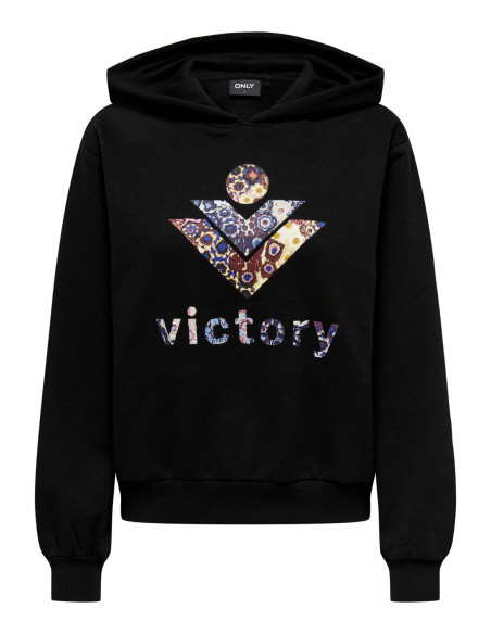 ONLY Sudadera ONLBETTY L/S AOP PRINT HOOD BOX SWT para Mujer