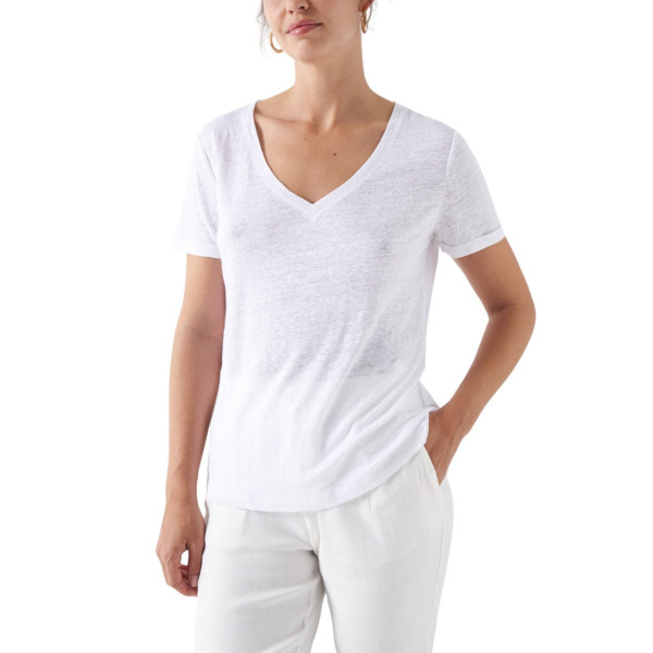SALSA JEANS camiseta manga corta de pico en lino para Mujer