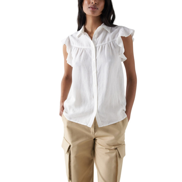SALSA JEANS camisa manga corta tejido con lino para Mujer